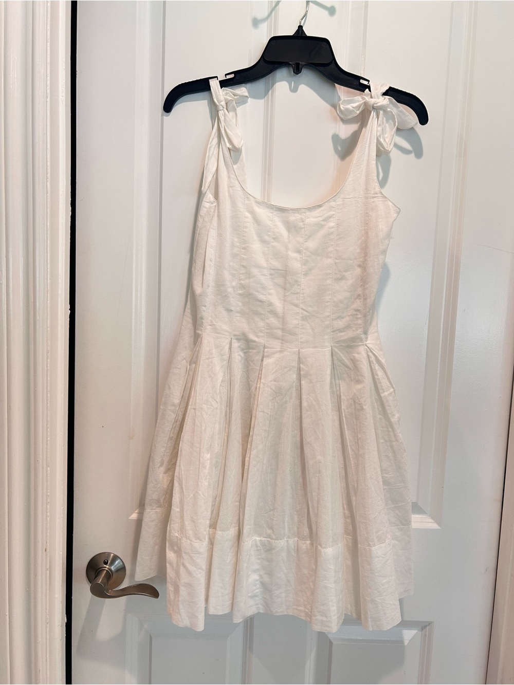 New Beach Riot White Tie Strap Fit & Flare Mini Dress Women’s Summer Resort - Picture 3 of 9